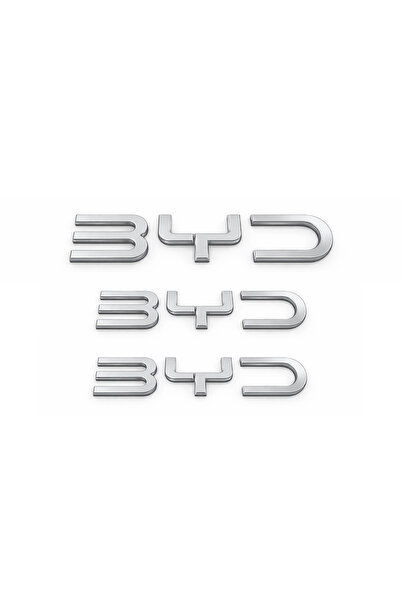 EDEXPORT مجموعة شعارات BYD مكونة من 3 قطع لحروف صندوق السيارة باللون الكروم و...