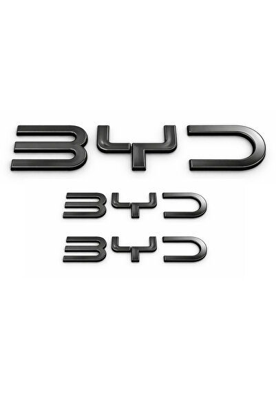 EDEXPORT مجموعة شعارات BYD مكونة من 3 قطع لحروف صندوق السيارة باللون الكروم و...