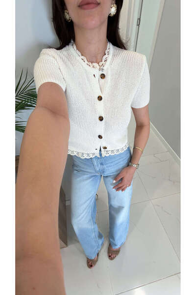 BİRCANÇİL Cardigans - Ecru - Fitted