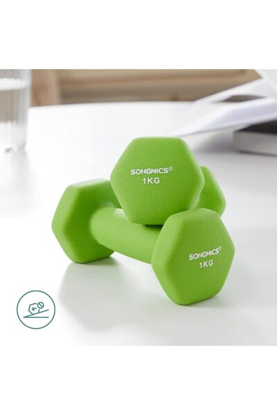 SONGMICS Σετ αλτήρων γυμναστικής με βάση, 6 τεμάχια, 1-3 κιλά, με επίστρωση β...