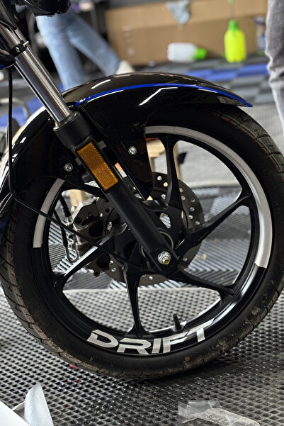 Banxtre Mondial Drift-L için Beyaz Renk Yarım Jant + Drift Yazı Sticker Seti ...