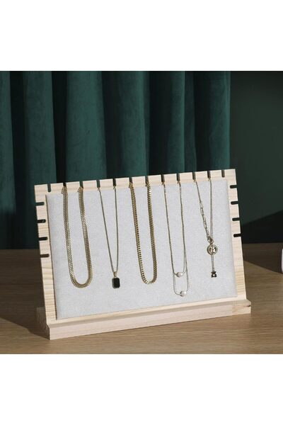 Arabest Large Bamboo Necklace Display Stand,Jewellery Holder,Chain Jewelry Ra...