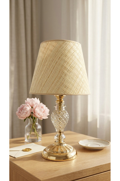 Decodelight Gold Desenli Ayaklı Dekoratif Gold Cam Gövdeli Bambu Hazeran Hası...