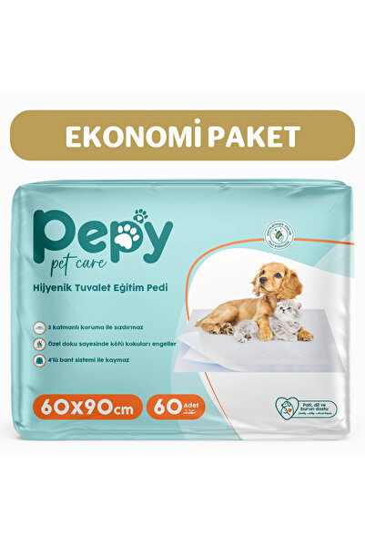 giggles PEPY 60x90 Hijyenik Tuvalet Eğitim Pedi 30'lu 2 Paket 60 Adet