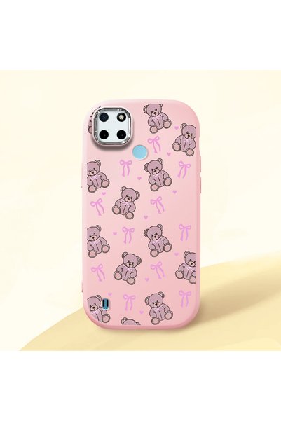 ucuc Realme C25Y/C21Y Compatible Shock-Absorbing Camera Protected Pink Silico...