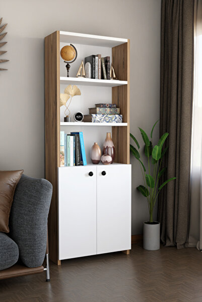 alpaevmobilya Kapaklı Çok Amaçlı Salon Dolabı 150x50x22 cm Raflı Kitaplık Dek...
