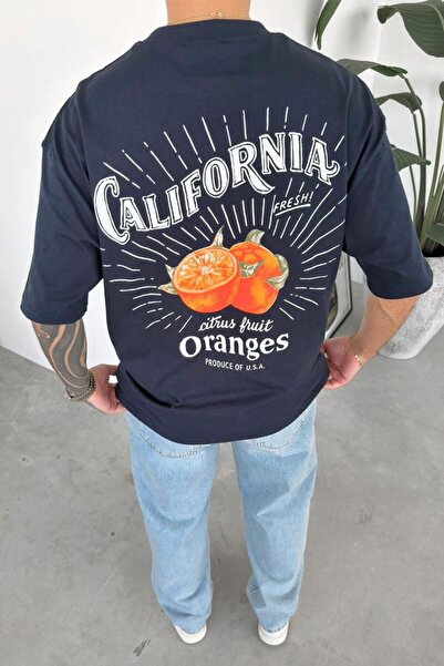 HAFKAGİYİM Μπλουζάκι με στάμπα Indigo Oranges σε μεγάλο μέγεθος