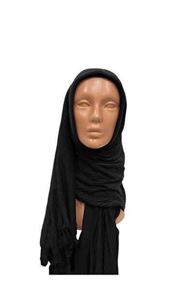 Happy Scarfs Πρακτικό Πλισέ Σάλι - Μαύρο