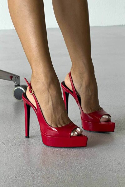 AYAKKABI PRENSİ Cataramă Heimdall, detaliată, din piele lăcuită roșie