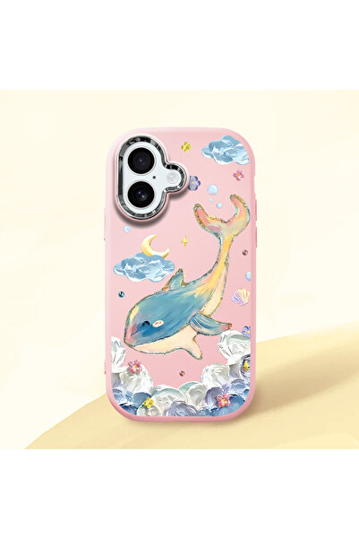 ucuc iPhone 16 Uyumlu Darbe Emici Kamera Korumalı pembe Silikon Kılıf