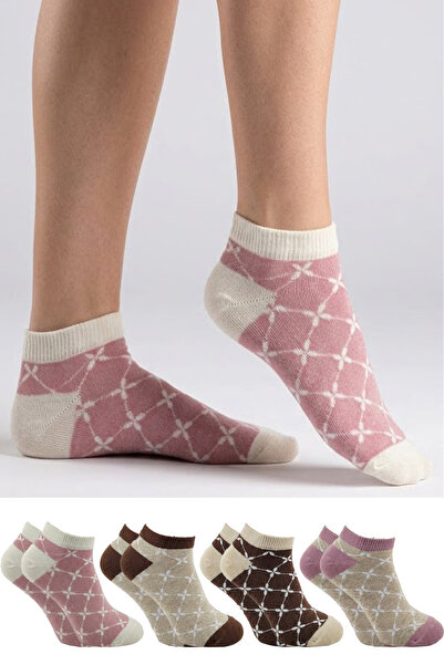 Women's Cotton Booties Socks Colorful 4-Pack