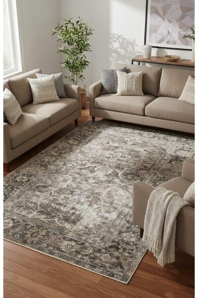 Generic Vintage Oriental Area Rug - Distressed Persian Style Boho Carpet