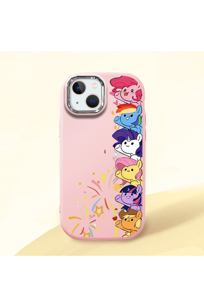 ucuc iPhone 13/14 Uyumlu Darbe Emici Kamera Korumalı pembe Silikon Kılıf