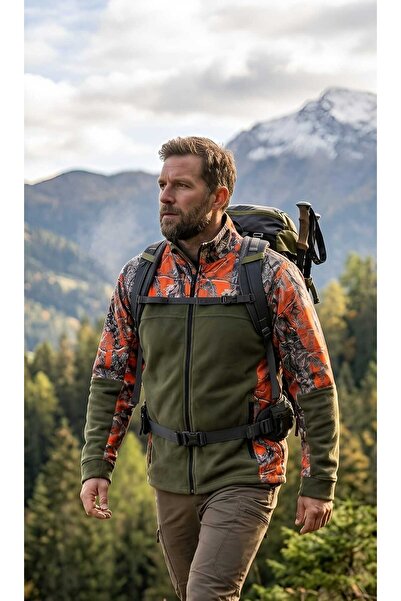 Özpak Desenli Kamuflaj Avcı Polar Ceket Outdoor