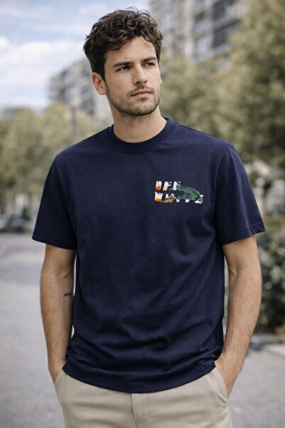 HZR wear Erkek Off White Baskılı Tişört Regular Fit Kalıp Yazlık Rahat Kumaş