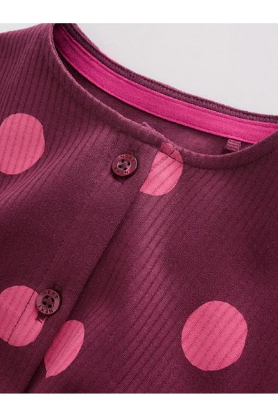 Next Baby 100% Cotton Pink Polka Dot Buttoned Baby Rompers 3-Pack