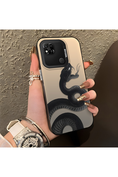 SLIMFELT Redmi 9C/10A Uyumlu Yüksek Kaliteli Yılan Desenli Kılıf, Şık ve Mode...