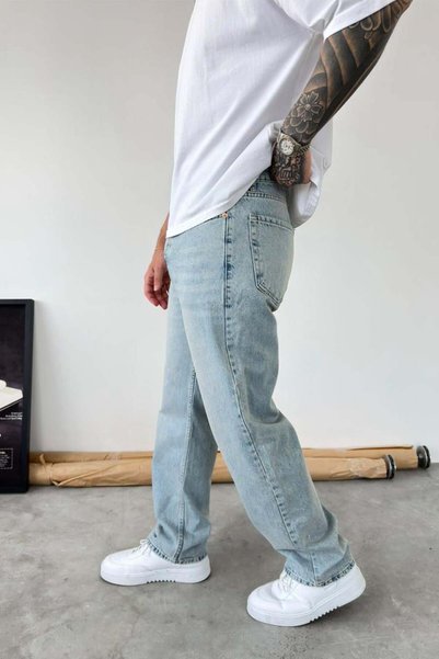HAFKA Antique Ice Blue Soft Gradient Baggy Pants