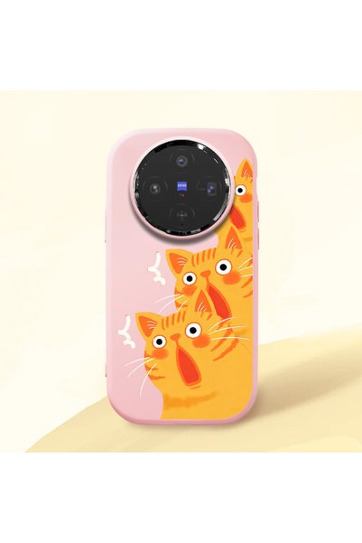 ucuc Vivo X300 Compatible Shock-Absorbing Camera Protected Pink Silicone Case