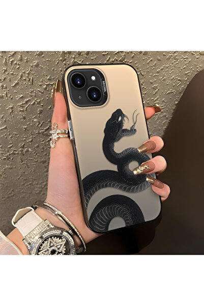SLIMFELT iPhone 13/14 Uyumlu Yüksek Kaliteli Yılan Desenli Kılıf, Şık ve Mode...