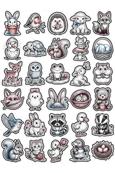 Store 30 Pieces Vintage Fairy Tale Animals Sticker Set - for Laptop, Notebook...