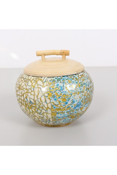 Mylamp Fanus Doğal Bambu Saklama Kutusu 13x13 cm