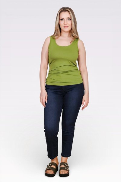 TOLGA SARAÇOĞLU 10977 Green Thick Strap Knitted Tank Top