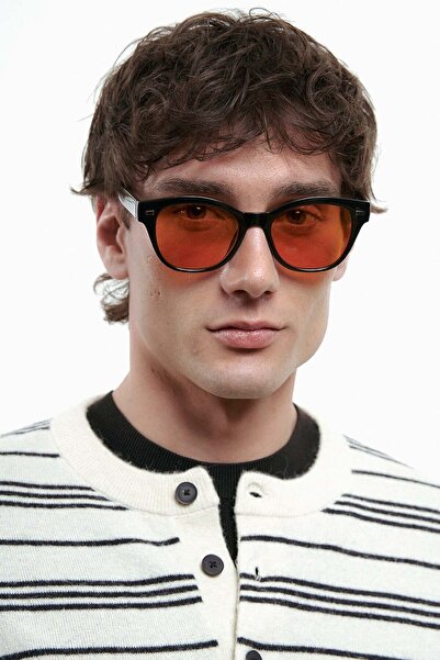 Bilge Karga Edson Black Orange Men's Circular Balance Glasses