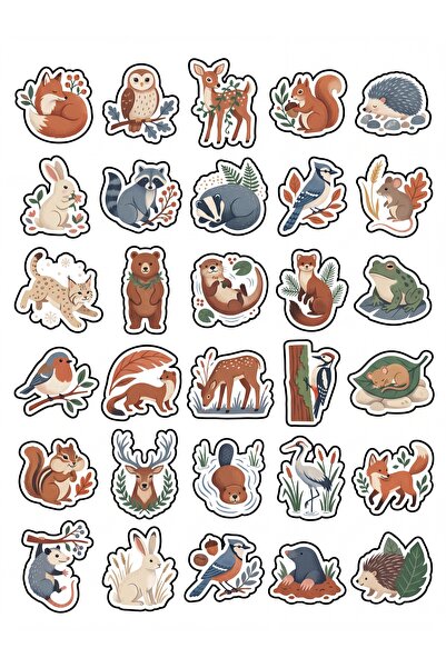 Store 30 Pieces Nostalgic Forest Animals Sticker Set - for Laptop, Notebook, ...