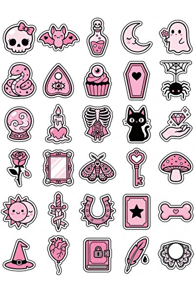 Store 30 Pieces Gothic Aesthetic Sticker Set - for Laptop, Notebook, Phone, A...