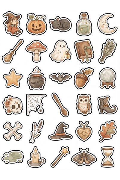 Store 30 Pieces Vintage Halloween Sticker Set - Laptop Notebook Agenda