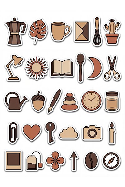 Store 30 Pieces Minimalist Peaceful Home Sticker Set - Aesthetic Package for ...