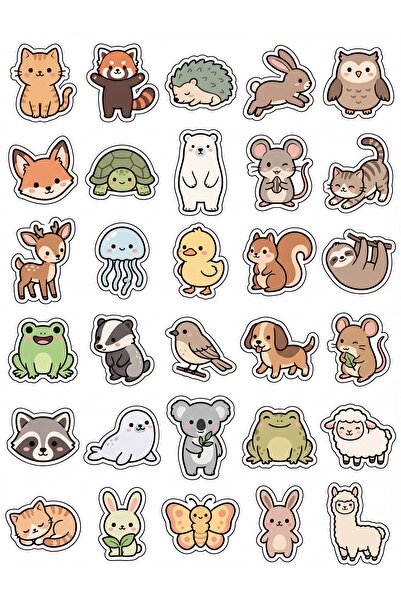 Store 30 Pieces Cute Animal Sticker Set - for Laptop, Notebook, Phone