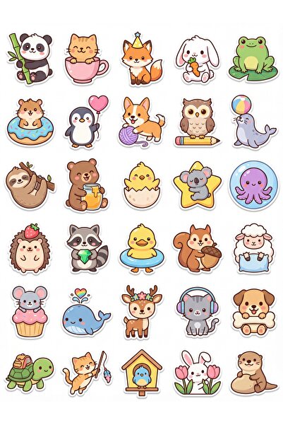 Store 30 Pieces Cute Animal Sticker Set - for Laptop, Notebook and Phone