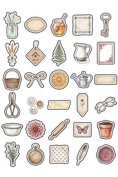 Store 30 Pieces Vintage Rustic Country House Sticker Set - for Scrapbook, Age...
