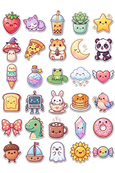 Store 30 Pieces Cute Character Sticker Set - for Laptop, Agenda, Phone