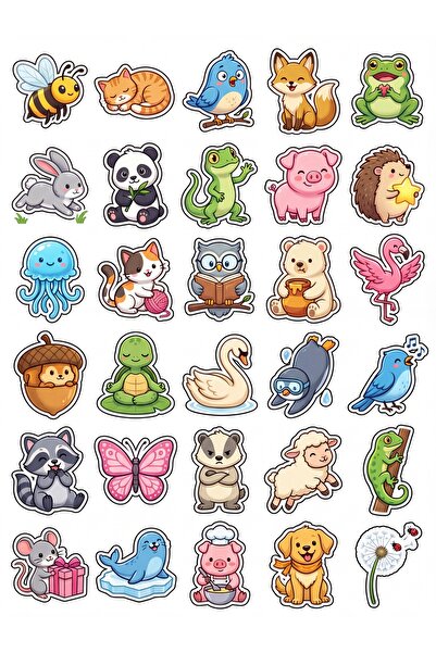 Store 30 Pieces Cute Animal Sticker Set - Aesthetic Pack for Laptop, Notebook...