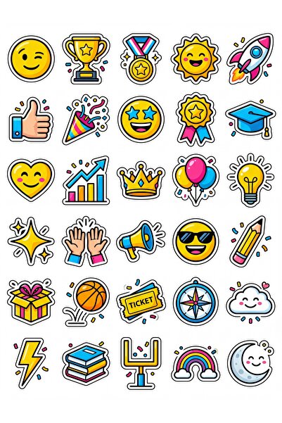 Store 30 Pieces of Energetic Motivational Reward Stickers Set - for Notebook,...