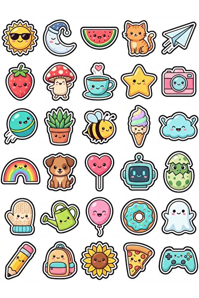 Store 30 Pieces Cute Figures Sticker Set - for Laptop, Notebook, Agenda