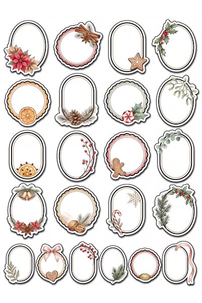 Store 30 Pieces Vintage Winter Botanical Sticker Set - for Agenda Notebook La...