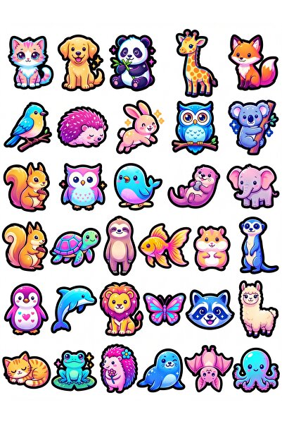 Store 30 Pieces Cute Animal Sticker Set - Laptop, Agenda, Phone, Suitcase