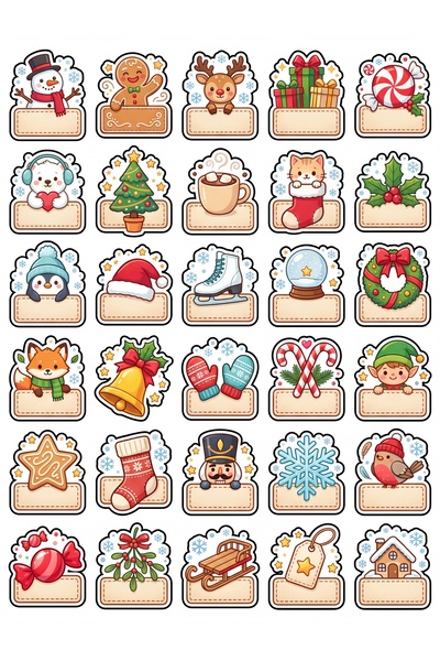 Store 30 Pieces Cute Winter Characters Sticker Set - for Laptop, Phone, Agenda