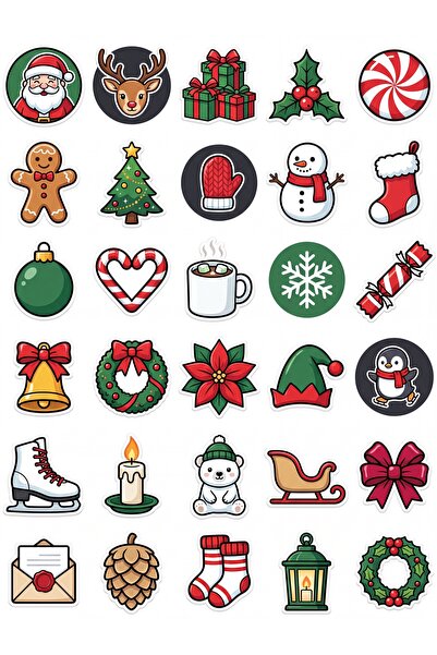 Store 30-Piece New Year Concept Sticker Set - for Laptop, Notebook, Agenda