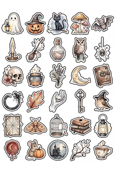 Store 30 Pieces Vintage Watercolor Halloween Sticker Set - Laptop Notebook Ag...
