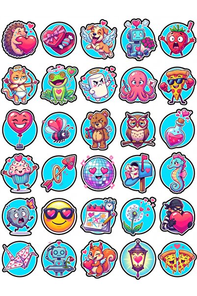 Store 30 Pieces Fun Valentine's Day Sticker Set - for Laptop, Notebook, Phone...