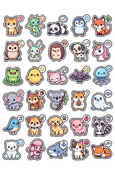 Store 30 Pieces Pixel Animal Sticker Set - Laptop Phone Water Bottle Agenda