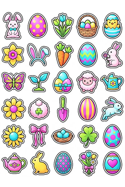 Store 30 Pieces Pastel Spring Rabbit Sticker Set - Laptop Notebook Phone Agenda