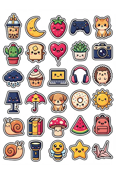Store 30 Pieces Cute Character Sticker Set - for Laptop, Notebook and Phone