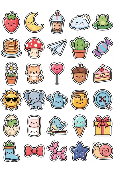 Store 30 Pieces Cute Characters Sticker Set - for Laptop, Notebook and Phone