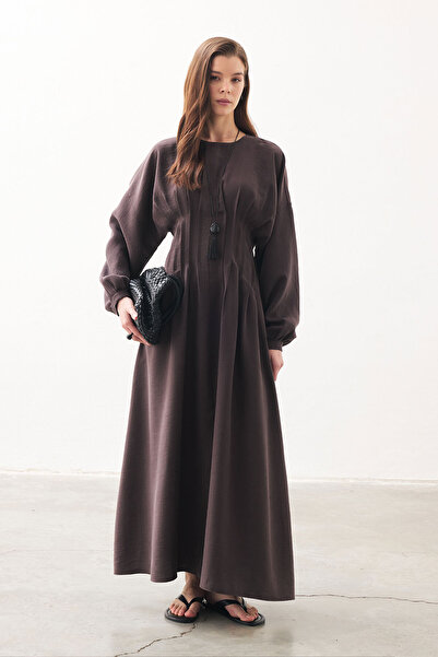 Hooopstore Modest Dresses - Brown - Basic